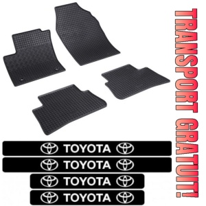Covorase Toyota C-HR, SUV, din 01.2017 - prezent si set 4 stickere protectie praguri Toyota