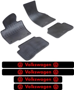 Covorase Volkswagen Passat B7, Combi, din 10.2010 - 11.2014 si set 4 stickere protectie praguri Volkswagen accesorii pentru autoturismul tau - masina v4131