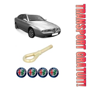 Cui carlig remorcare, tractare auto ALFA ROMEO 166 (936_) din 1998-2007, Otel, Cri-Flo, 4 Stickere cu ALFA ROMEO