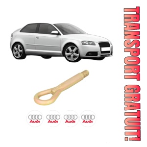 Cui carlig remorcare, tractare auto AUDI A3 (8P1) din 2003-2012, Otel, Cri-Flo, 4 Stickere cu AUDI