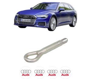 Cui carlig remorcare, tractare auto AUDI A6 C8 Avant (4A5) din 2018-2023, Otel, Cri-Flo, 4 Stickere cu AUDI - Img 2