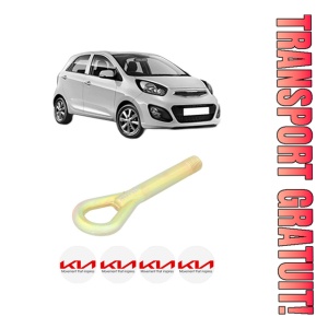 Cui carlig remorcare, tractare auto KIA PICANTO II (TA) din 2011-2017, Otel, Cri-Flo, 4 Stickere cu KIA