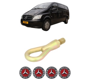 Cui carlig remorcare, tractare auto MERCEDES-BENZ VITO / MIXTO Van (W639) din 2003-2012, Otel, Cri-Flo, 4 Stickere cu MERCEDES-BENZ - Img 2