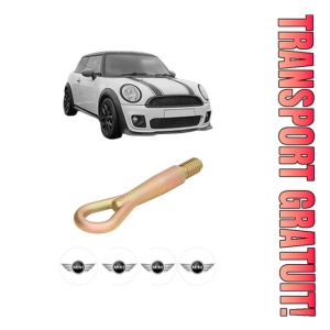 Cui carlig remorcare, tractare auto MINI MINI CLUBMAN (F54) din 2014-2024, Otel, Cri-Flo, 4 Stickere cu MINI