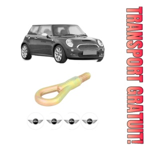 Cui carlig remorcare, tractare auto MINI MINI (R50, R53) din 2001-2006, Otel, Cri-Flo, 4 Stickere cu MINI