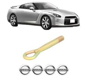 Cui carlig remorcare, tractare auto NISSAN GT-R (R35) din 2007-2011, Otel, Cri-Flo, 4 Stickere cu NISSAN - Img 2