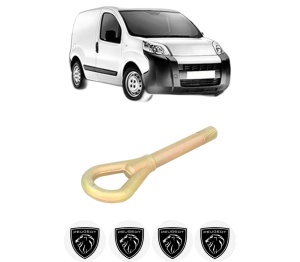 Cui carlig remorcare, tractare auto PEUGEOT BIPPER (AA_) din 2008-2010, Otel, Cri-Flo, 4 Stickere cu PEUGEOT - Img 2