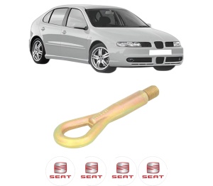 Cui carlig remorcare, tractare auto SEAT LEON (1M1) din 1999-2006, Otel, Cri-Flo, 4 Stickere cu SEAT - Img 2