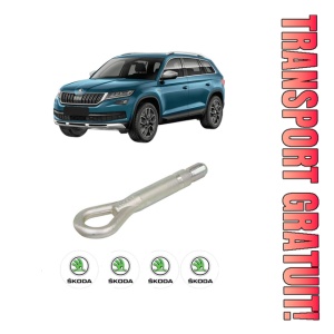 Cui carlig remorcare, tractare auto SKODA KODIAQ I (NS6, NS7, NV7) din 2016-2021, Otel, Cri-Flo, 4 Stickere cu SKODA
