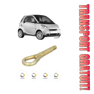 Cui carlig remorcare, tractare auto SMART FORTWO Coupe (451) din 2007-2013, Otel, Cri-Flo, 4 Stickere cu SMART