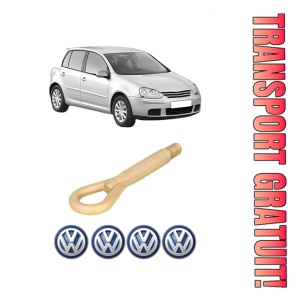 Cui carlig remorcare, tractare auto Volkswagen GOLF V (1K1) din 2003-2009, Otel, Cri-Flo, 4 Stickere cu Volkswagen