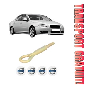 Cui carlig remorcare, tractare auto VOLVO S80 II (124) din 2006-2016, Otel, Cri-Flo, 4 Stickere cu VOLVO