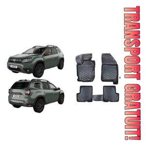 Dacia Duster 4X4 2018-2022 Set 4 covorase auto din cauciuc tip tavita premium line 3D - Transport Gratuit!