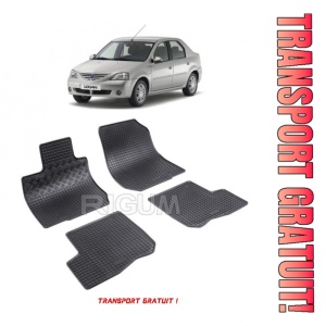 Dacia Logan fabricat din 2004 - 2013, set covorase auto dedicate, din cauciuc 100% Premium - Transport Gratuit