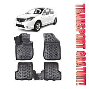 Dacia Sandero I 2007-2012 Set 4 covorase auto din cauciuc tip tavita premium line 3D