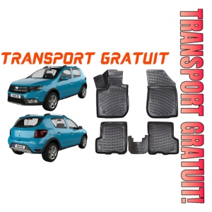 Dacia Sandero II 2012-2020 Set 4 covorase auto din cauciuc tip tavita premium line 3D