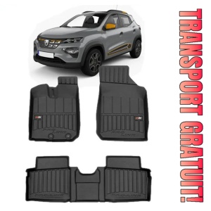 Dacia Spring Electric Din 03.2021 - Prezent, Suv , Set Covorase Auto Tip Tavita Premium 3D, din cauciuc