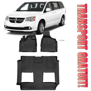 Dodge Grand Caravan Din 2007 - 2020, Van , Set Covorase Auto Tip Tavita Premium 3D, din cauciuc