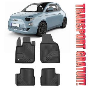Fiat 500 Electric Din 11.2020 - Prezent, Hatchback, Electric , Set Covorase Auto Tip Tavita Premium 3D, din cauciuc
