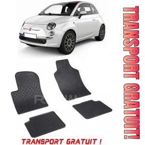 Fiat 500, Hatchback, fabricat din 09.2007 - Prezent, set covorase auto dedicate, din cauciuc 100% Premium - Transport Gratuit