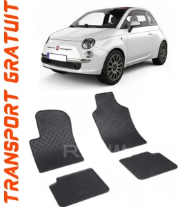 Fiat 500, Hatchback, fabricat din 09.2007 - Prezent, set covorase auto dedicate, din cauciuc 100% Premium accesorii pentru autoturismul tau - masina v157407