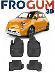 Fiat 500E I Electric Din 2015 - 2020, Hatchback , Set Covorase Auto Tip Tavita Premium 3D, din cauciuc accesorii pentru autoturismul tau - masina v163877