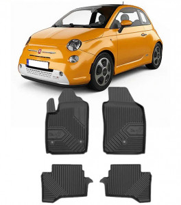 Fiat 500E I Electric Din 2015 - 2020, Hatchback , Set Covorase Auto Tip Tavita Premium 3D, din cauciuc accesorii pentru autoturismul tau - masina v166715