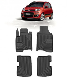 Fiat Panda III Din 03.2012 - Prezent, Hatchback , Set Covorase Auto Tip Tavita Premium 3D, din cauciuc accesorii pentru autoturismul tau - masina v168911