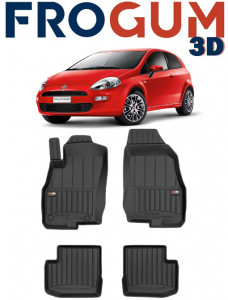 Fiat Punto Evo Din 2009 - 2012, Hatchback, 3 Usi , Set Covorase Auto Tip Tavita Premium 3D, din cauciuc accesorii pentru autoturismul tau - masina v162739
