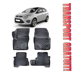 Ford C-Max I 2003-2010 Set 4 covorase auto din cauciuc tip tavita premium line 3D