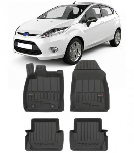 Ford Fiesta VI, Hatchback, Din 10.2008 - 06.2017 , Set Covorase Auto Tip Tavita Premium 3D, din cauciuc accesorii pentru autoturismul tau - masina v171832