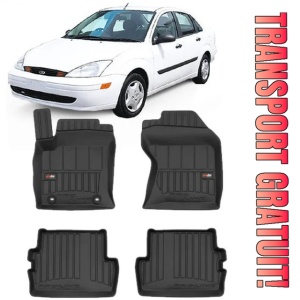 Ford Focus I Din 1998 - 2004, Sedan , Set Covorase Auto Tip Tavita Premium 3D, din cauciuc