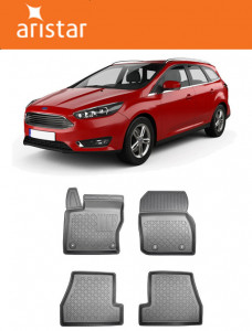 Ford Focus III, Combi, Din 03.2011 - 08.2018 , Set Covorase Auto Tip Tavita Premium 3D, din cauciuc accesorii pentru autoturismul tau - masina v173908