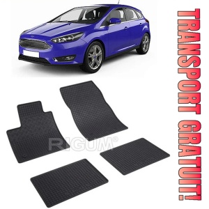Ford Focus IV MhEV, Hatchback, fabricat din 07.2020 - Prezent, set covorase auto dedicate, din cauciuc 100% Premium