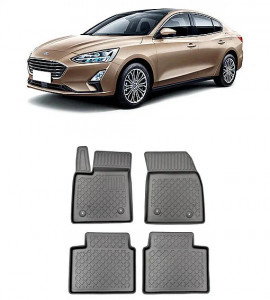 Ford Focus IV, Sedan, Din 09.2018 - Prezent , Set Covorase Auto Tip Tavita Premium 3D, din cauciuc accesorii pentru autoturismul tau - masina v175345