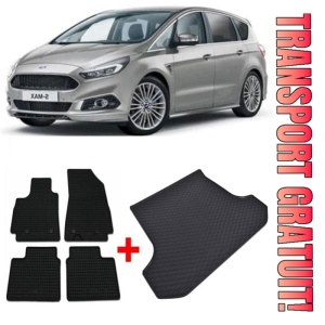 Ford S-Max Set Covorase + tavita portbagaj auto Ford S-Max I fabricatie 05.2006 - 08.2015, caroserie van, 7 locuri, rand 3 culcat
