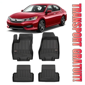 Honda ACCord VIII, Sedan, Din 09.2008 - 2015 , Set Covorase Auto Tip Tavita Premium 3D, din cauciuc