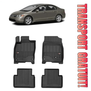 Honda CIVIc X Din 05.2017 - 10.2022, Sedan , Set Covorase Auto Tip Tavita Premium 3D, din cauciuc