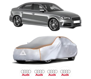 Husa Prelata Antigrindina Auto AUDI A3 Limousine (8VS, 8VM) din 2013-2020, Protectie auto contra intemperiilor la grindina, Waterproof, 4x Stickere auto AUDI - Img 2