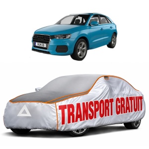 Husa Prelata Antigrindina Auto AUDI Q3 (F3B) din 2018-2021, Protectie auto contra intemperiilor la grindina, Waterproof, 4x Stickere auto AUDI