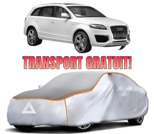 Husa Prelata Antigrindina Auto AUDI Q7 (4LB) din 2006-2015, Protectie auto contra intemperiilor la grindina, Waterproof, 4x Stickere auto AUDI