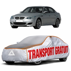 Husa Prelata Antigrindina Auto BMW Seria 5 (E60) din 2001-2010, Protectie auto contra intemperiilor la grindina, Waterproof, 4x Stickere auto BMW