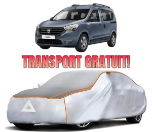 Husa Prelata Antigrindina Auto DACIA DOKKER Box Body/MPV din 2012-2021, Protectie auto contra intemperiilor la grindina, Waterproof, 4x Stickere auto DACIA