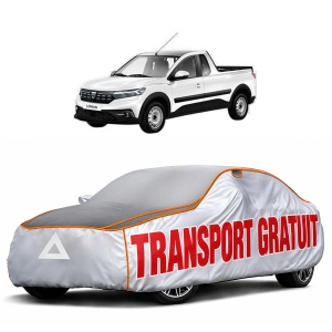 Husa Prelata Antigrindina Auto DACIA DOKKER Pickup din 2017-2021, Protectie auto contra intemperiilor la grindina, Waterproof, 4x Stickere auto DACIA