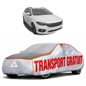 Husa Prelata Antigrindina Auto FIAT TIPO Estate (356_, 357_) din 2016-2022, Protectie auto contra intemperiilor la grindina, Waterproof, 4x Stickere auto FIAT