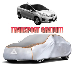 Husa Prelata Antigrindina Auto FORD FIESTA Saloon din 2002-2017, Protectie auto contra intemperiilor la grindina, Waterproof, 4x Stickere auto FORD