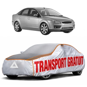 Husa Prelata Antigrindina Auto FORD FOCUS II Saloon (DB_, FCH, DH) din 2005-2012, Protectie auto contra intemperiilor la grindina, Waterproof, 4x Stickere auto FORD