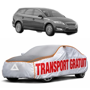 Husa Prelata Antigrindina Auto FORD MONDEO IV Turnier (BA7) din 2007-2015, Protectie auto contra intemperiilor la grindina, Waterproof, 4x Stickere auto FORD