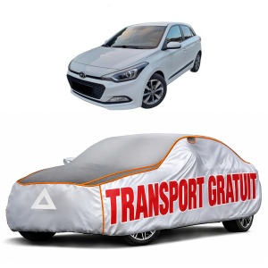 Husa Prelata Antigrindina Auto HYUNDAI i20 II (GB, IB) din 2014-2021, Protectie auto contra intemperiilor la grindina, Waterproof, 4x Stickere auto HYUNDAI