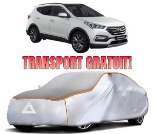 Husa Prelata Antigrindina Auto HYUNDAI SANTA FE IV SUV Van (TM) din 2018-2020, Protectie auto contra intemperiilor la grindina, Waterproof, 4x Stickere auto HYUNDAI
